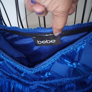 Bebe Blue Fringe mini dress